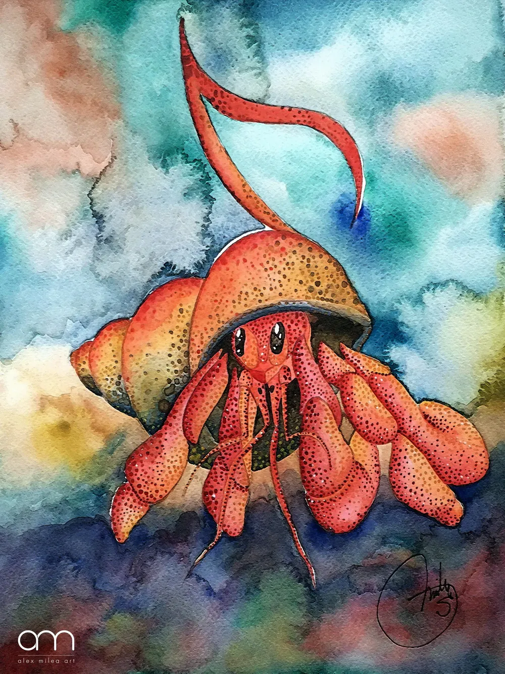 “Deep Song” - 22 x 32 cm; watercolors on paper;