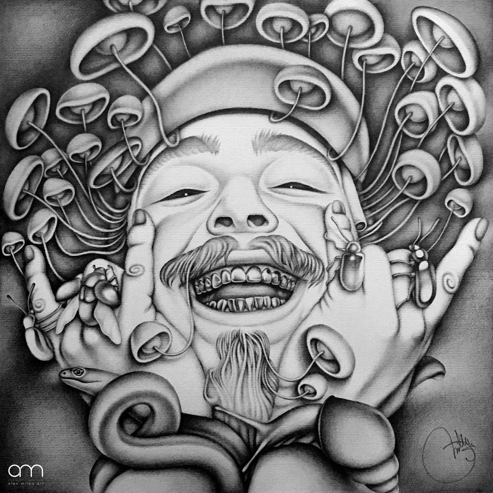 “Candy Paint - Post Malone” - 50 x 50 cm; pencils on paper; ~70 hours;