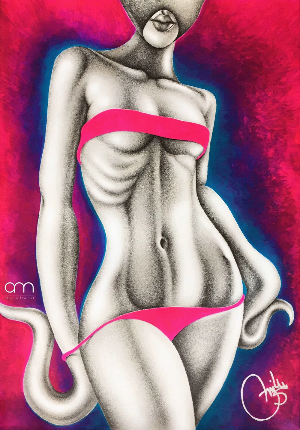 “Popsicles” - 35/50 cm; pencil + acrylic paint;