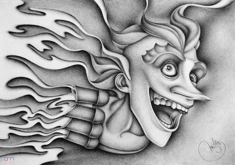 “Junkrat - Overwatch” - 50/35 cm; pencil on paper;