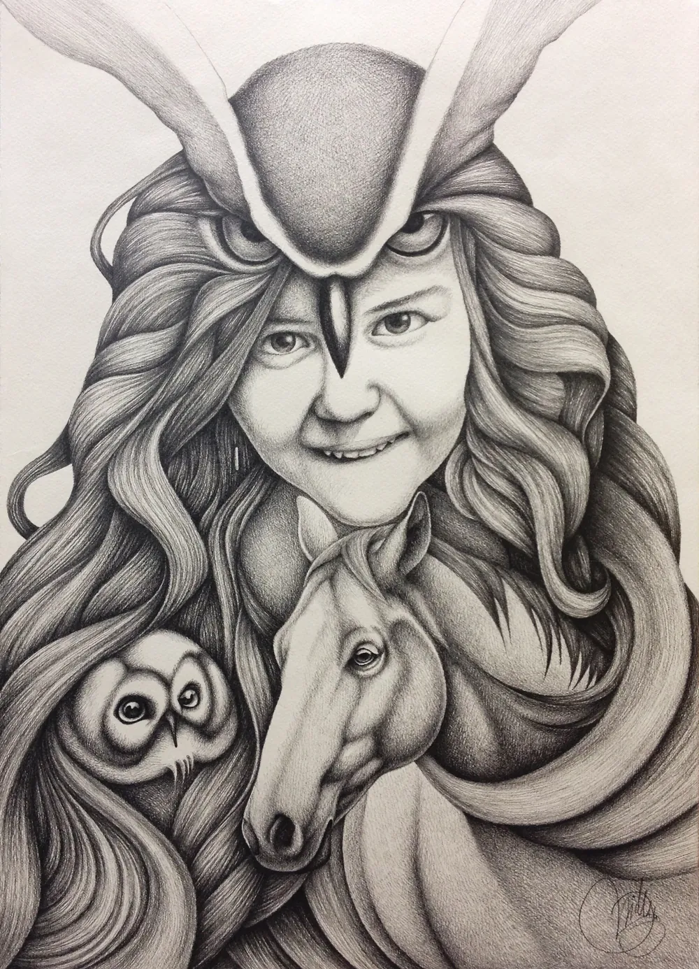 “Daydreams” - 35/50 cm; pencil on paper;
