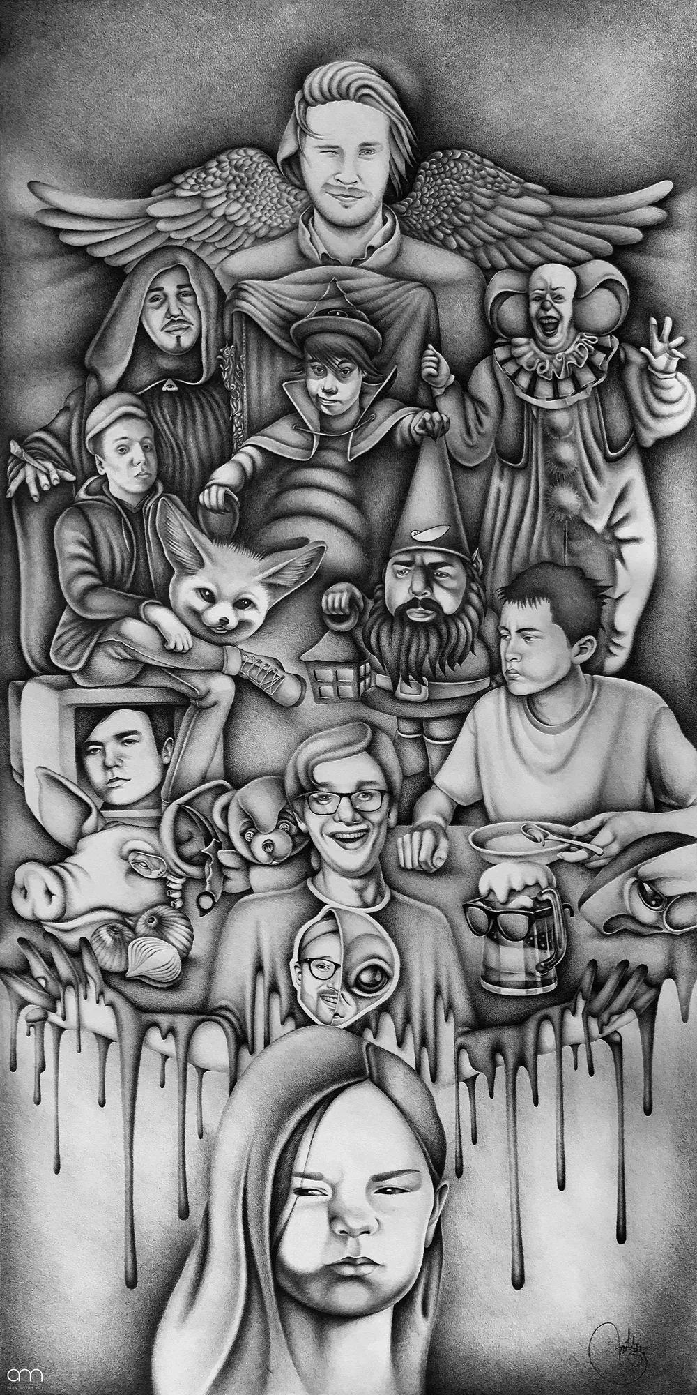 “Metaphors” - 50/100 cm; pencil on paper;