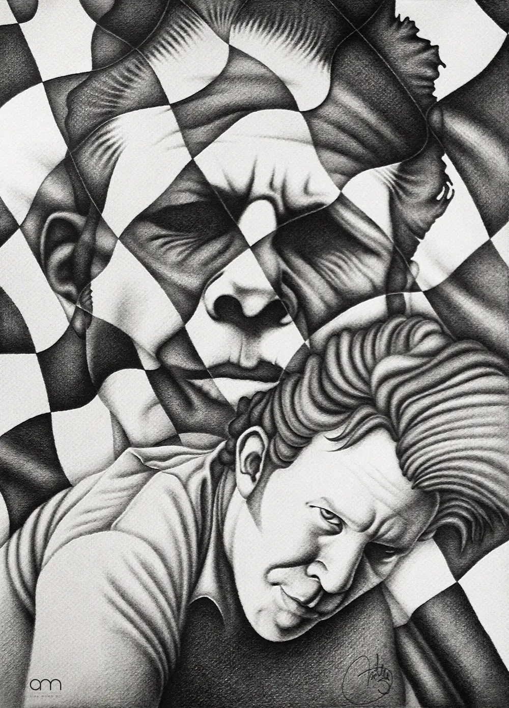 “Tom Waits“ - 36×50 cm; pencils on paper;