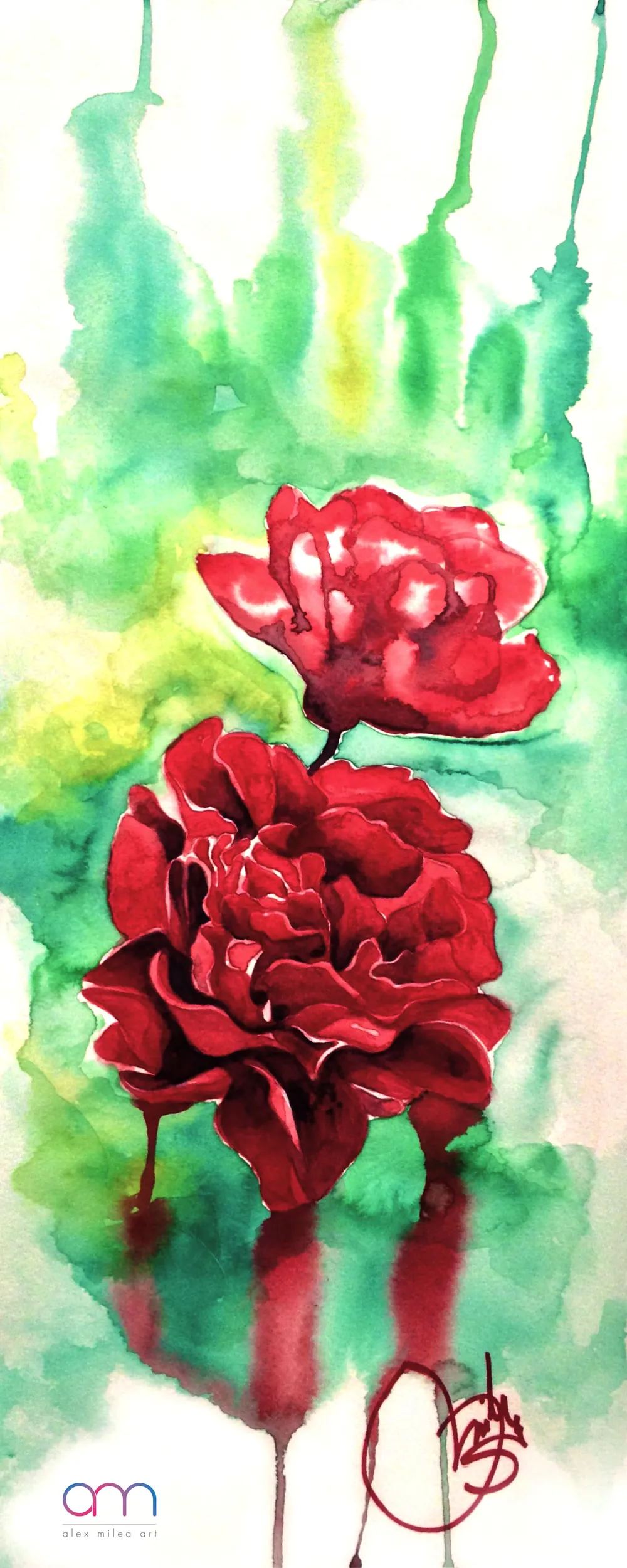 “Bleeding Treasure” - 20 x 50 cm; watercolors on paper;