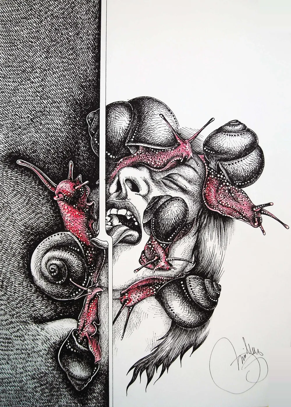 “Soup” - 35/50 cm; ink + watercolor on paper;