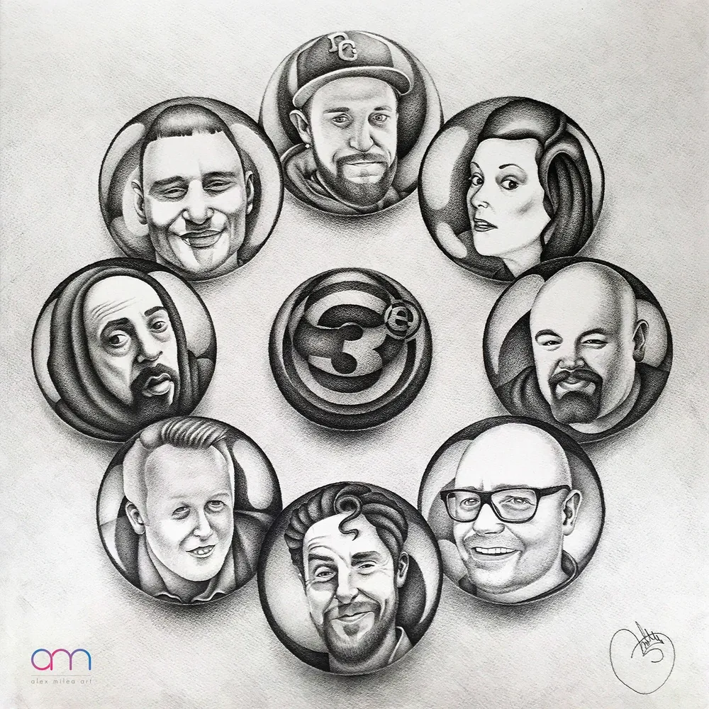 “The Orbs” - 50/50 cm; pencil on paper;