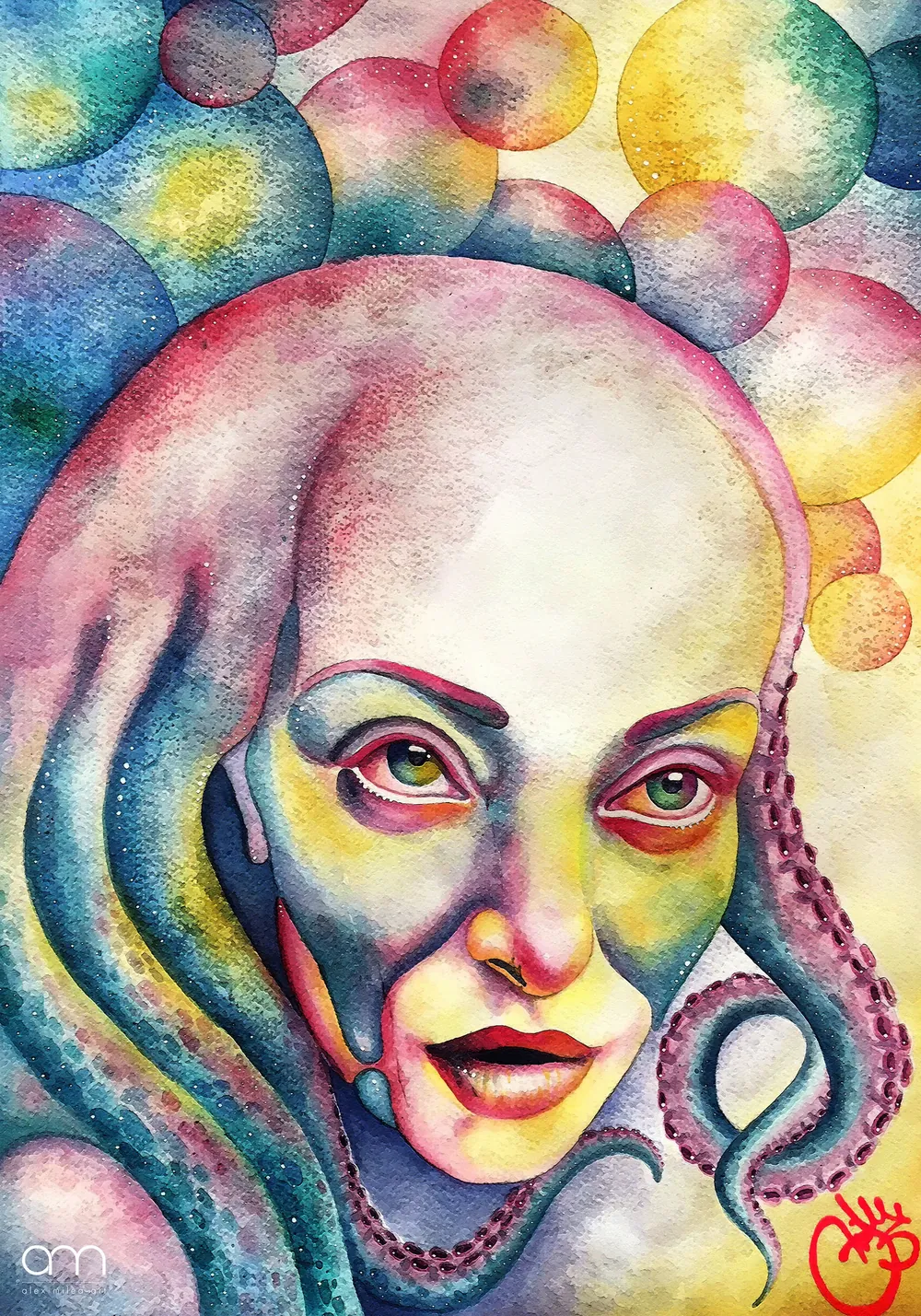 “Abyss - Delia Matache” - 35 x 50 cm; watercolors on paper;